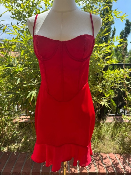 White Fox Boutique Dresses & Skirts - White Fox Boutique Red Bustier Spaghetti-Strap Mini Dress
